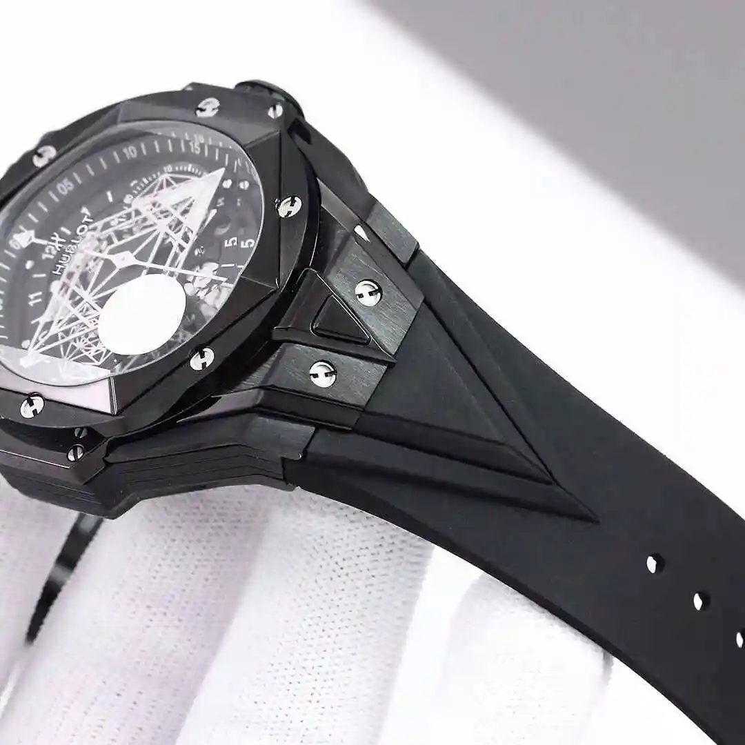 General Watches Hublot Yubo Watch Men's Watch Paired with Original Fully Automatic Mechanical Movement Top Grade 316 Precision Steel Case with Mineral Super Strong Mirror Diameter 45mm kk view 7