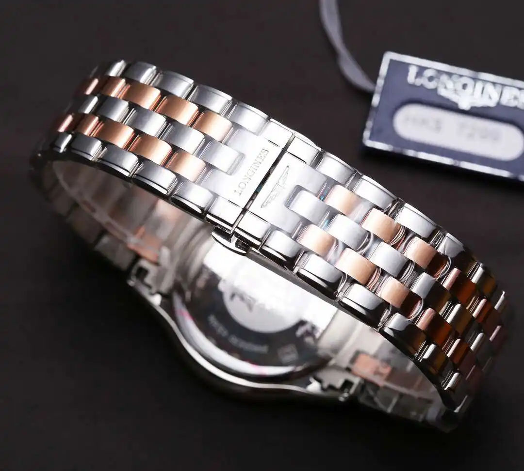 General Watches Longines Lang@Qin watch men's watch with original fully automatic mechanical movement top 316 stainless steel case strap mineral super mirror diameter 39mm KK04850 2 view 6
