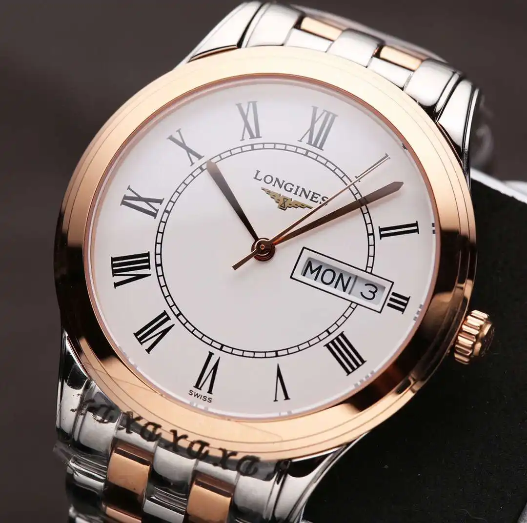 General Watches Longines Lang@Qin watch men's watch with original fully automatic mechanical movement top 316 stainless steel case strap mineral super mirror diameter 39mm KK04850 2 view 8