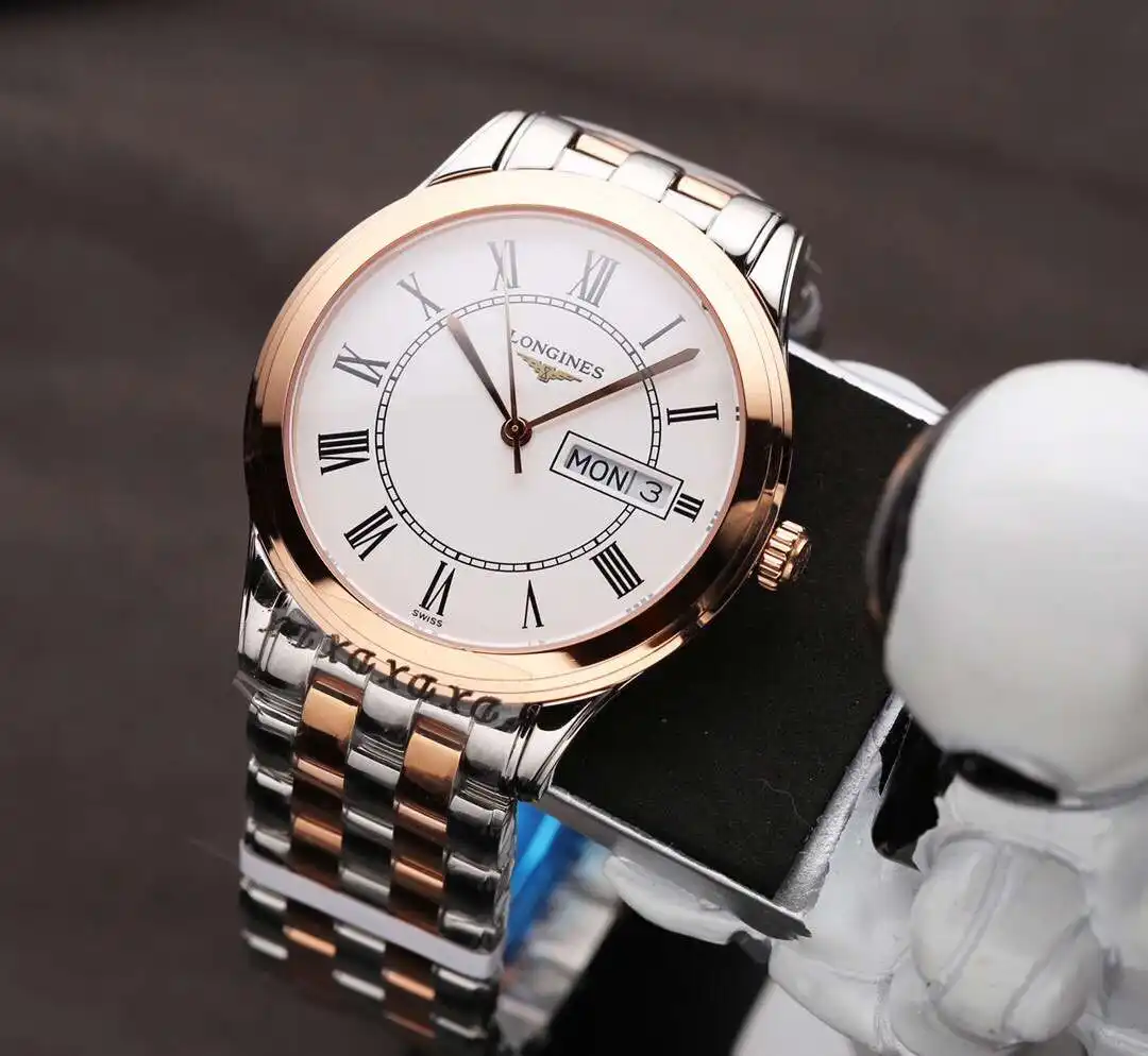General Watches Longines Lang@Qin watch men's watch with original fully automatic mechanical movement top 316 stainless steel case strap mineral super mirror diameter 39mm KK04850 2 view 9