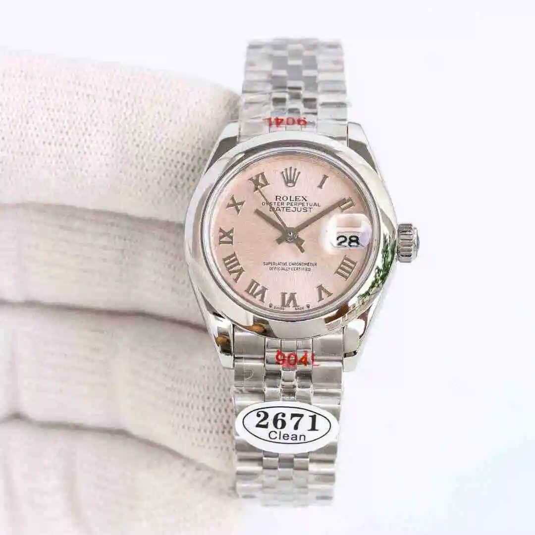 General Watches Rolex Watch Women's Watch Paired with Original Fully Automatic Mechanical Movement Top grade 316 Precision Steel Case with Mineral Super Strong Mirror Diameter 28mm kk view 5
