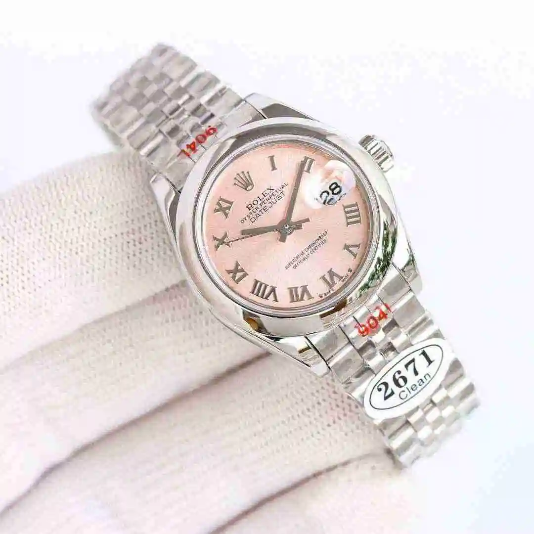 General Watches Rolex Watch Women's Watch Paired with Original Fully Automatic Mechanical Movement Top grade 316 Precision Steel Case with Mineral Super Strong Mirror Diameter 28mm kk view 6