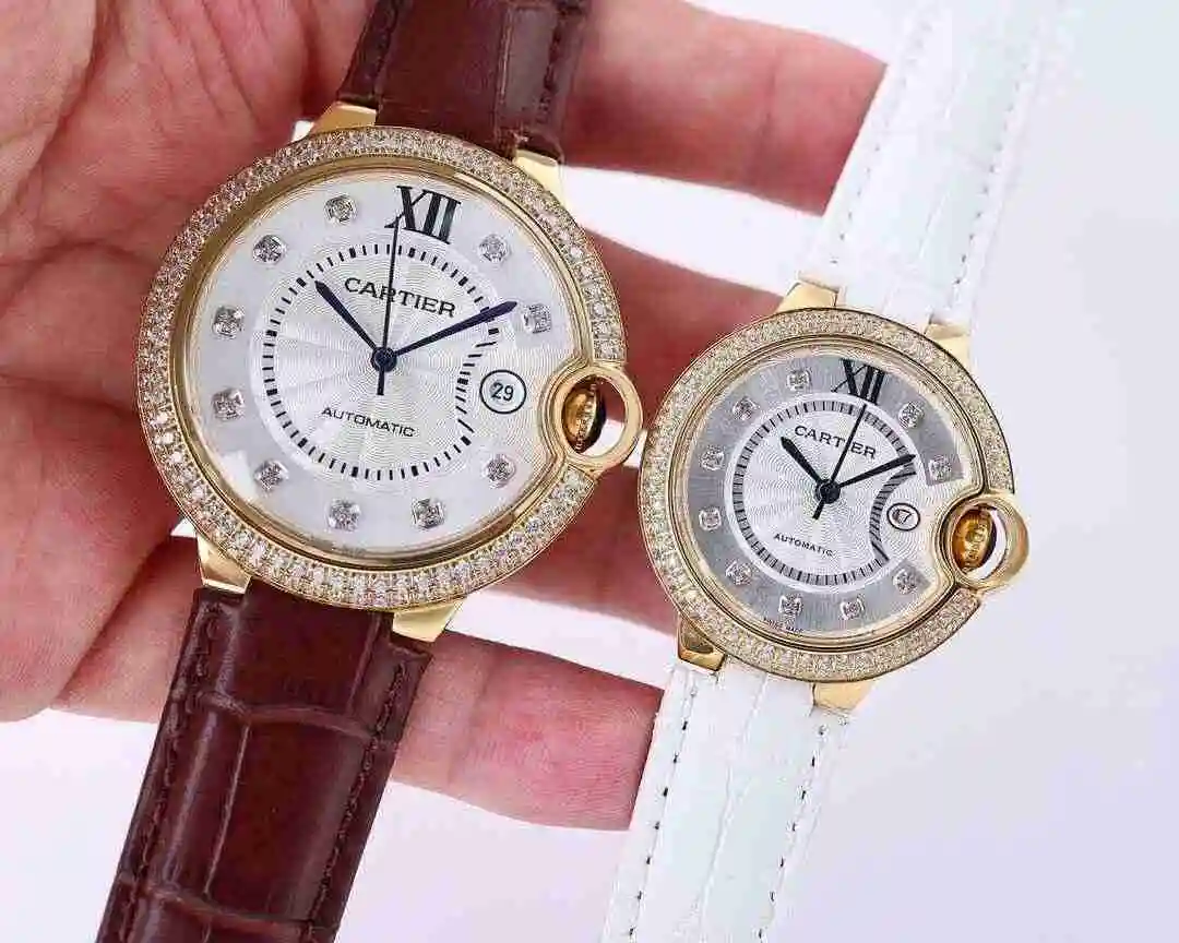 General Watches Cartier Watch Couple Watch Paired with Original Fully Automatic Mechanical Movement Top grade 316 Precision Steel Case Case with Mineral Super Strong Mirror Diameter Large 42mm Small 33mm kk07500 1 view 8
