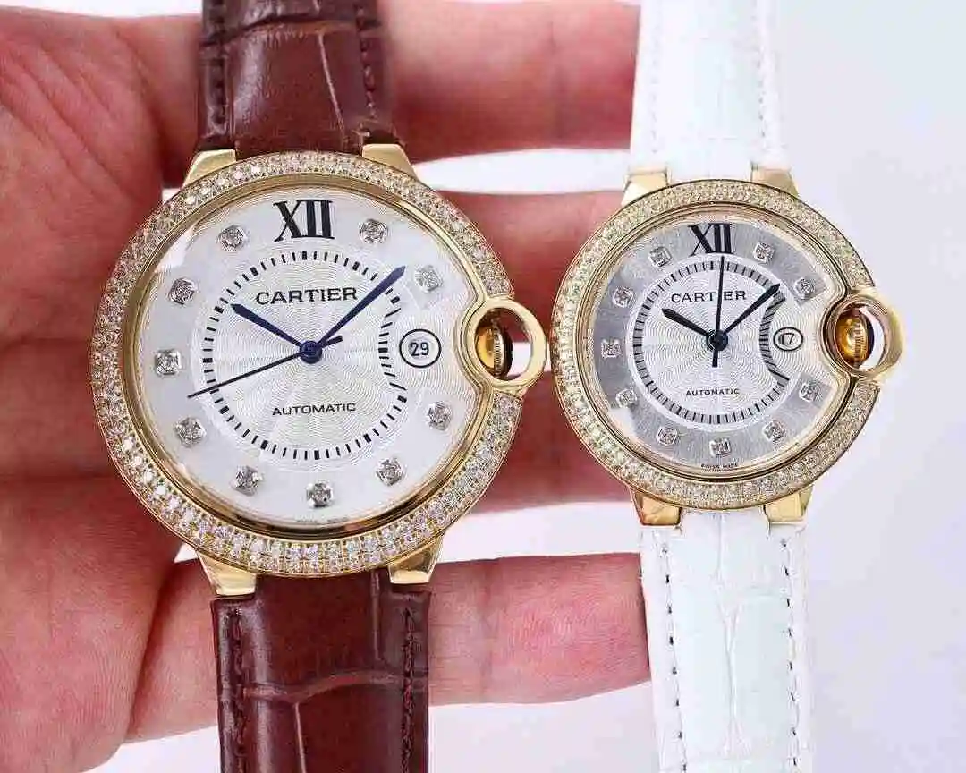 General Watches Cartier Watch Couple Watch Paired with Original Fully Automatic Mechanical Movement Top grade 316 Precision Steel Case Case with Mineral Super Strong Mirror Diameter Large 42mm Small 33mm kk07500 1 view 9