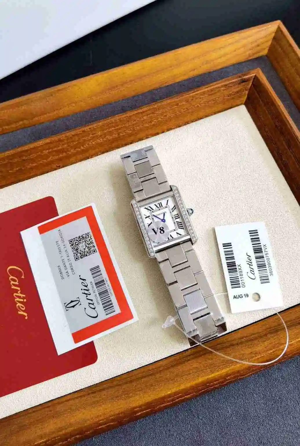 General Watches Cartier Watch Couple Watch Paired with Original Fully Automatic Mechanical Movement Top grade 316 Precision Steel Case Case with Mineral Super Strong Mirror Diameter 27MMX34MM KK03250 view 8