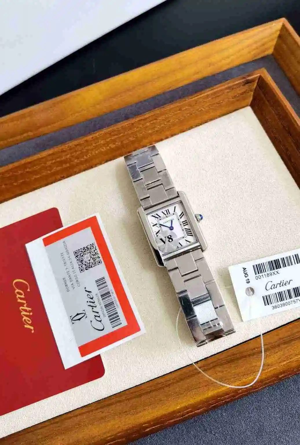 General Watches Cartier Watch Couple Watch Paired with Original Fully Automatic Mechanical Movement Top grade 316 Precision Steel Case Case with Mineral Super Strong Mirror Diameter 27MMX34MM KK03250 view 9