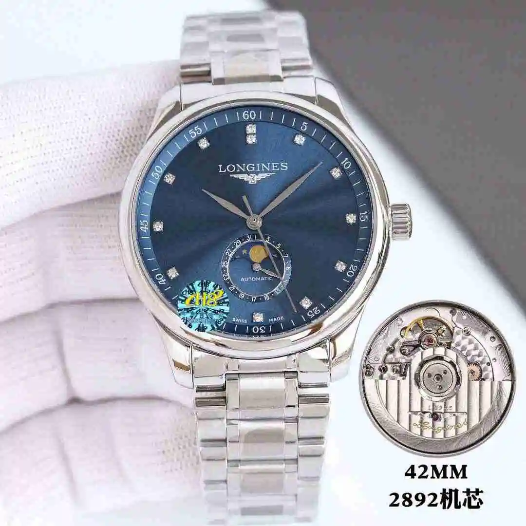 General Watches Longines watch for men with original fully automatic mechanical movement, top grade 316 precision steel case with mineral super strong mirror diameter 42mm kk011500 view 7