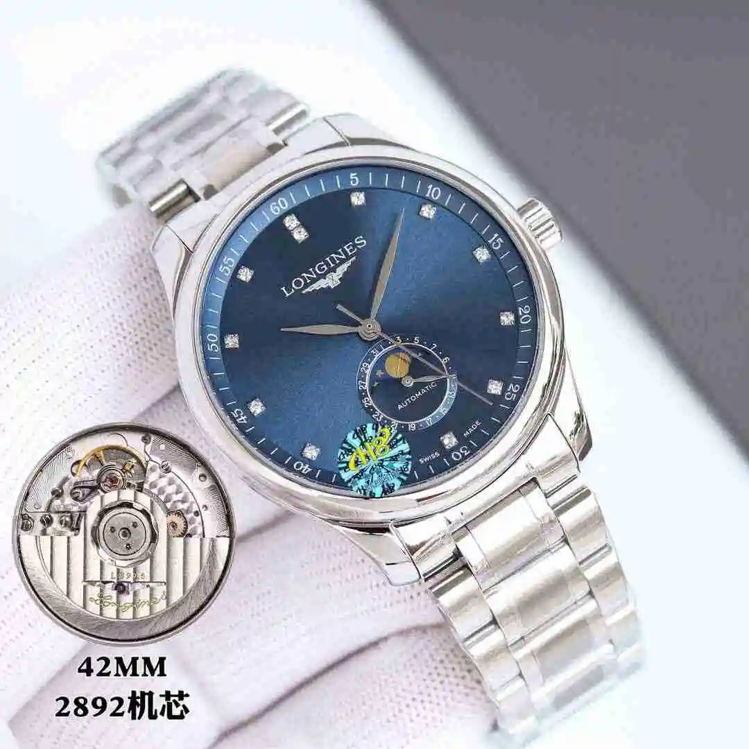 General Watches Longines watch for men with original fully automatic mechanical movement, top grade 316 precision steel case with mineral super strong mirror diameter 42mm kk011500 view 8