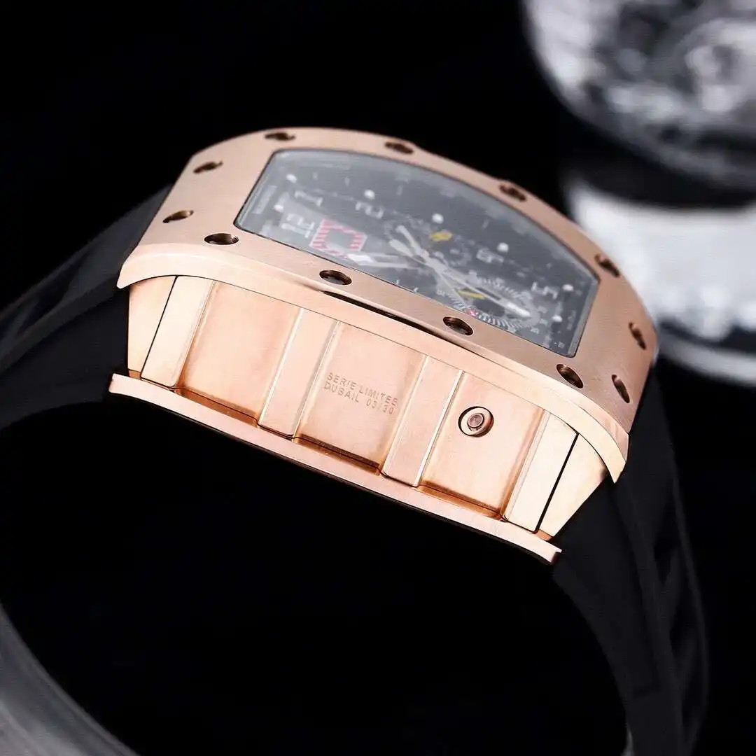 General Watches Richard Mille Richard @ Mill watch men's watch with original fully automatic mechanical movement top 316 stainless steel case strap mineral super mirror KK09800 7 view 4