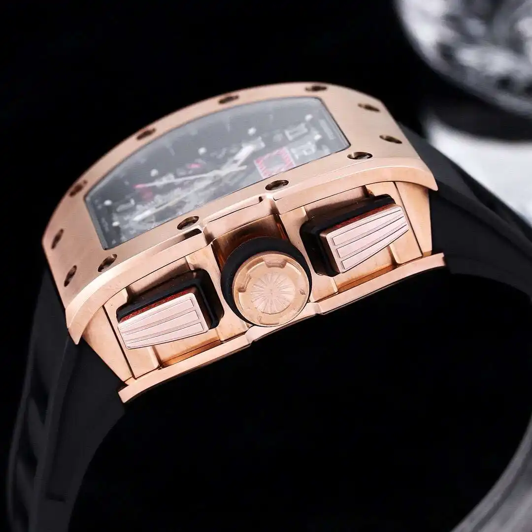 General Watches Richard Mille Richard @ Mill watch men's watch with original fully automatic mechanical movement top 316 stainless steel case strap mineral super mirror KK09800 7 view 5
