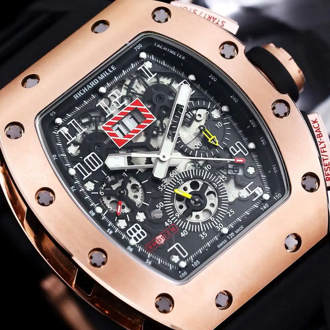 General Watches Richard Mille Richard @ Mill watch men's watch with original fully automatic mechanical movement top 316 stainless steel case strap mineral super mirror KK09800 7 view 7