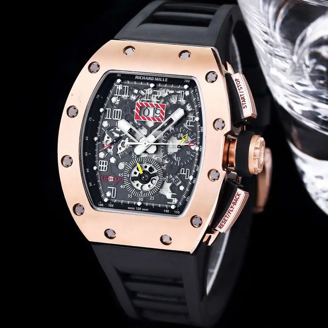 General Watches Richard Mille Richard @ Mill watch men's watch with original fully automatic mechanical movement top 316 stainless steel case strap mineral super mirror KK09800 7 view 9