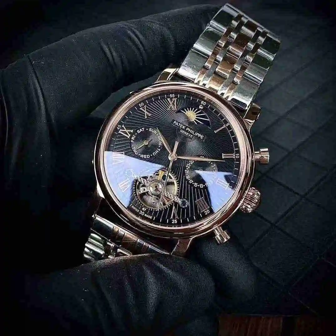 General Watches Patek Philippe Watch Men's Watch Paired with Original Fully Automatic Mechanical Movement Top Grade 316 Precision Steel Case Case with Mineral Super Strong Mirror Diameter 43mm KK04650 4 view 9