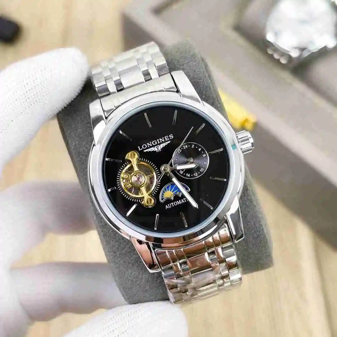 General Watches Longines Watch Men's Watch Paired with Original Fully Automatic Mechanical Movement Top Grade 316 Precision Steel Case with Mineral Super Strong Mirror Diameter 42mm KK03850 5 view 9