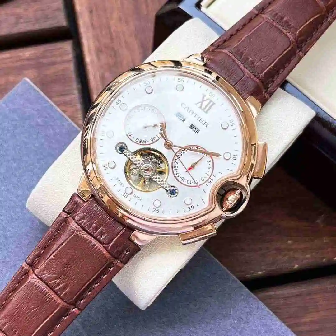 General Watches Cartier Watch Men's Watch Paired with Original Fully Automatic Mechanical Movement Top Grade 316 Precision Steel Case with Mineral Super Strong Mirror Diameter 44mm KK05350 view 4
