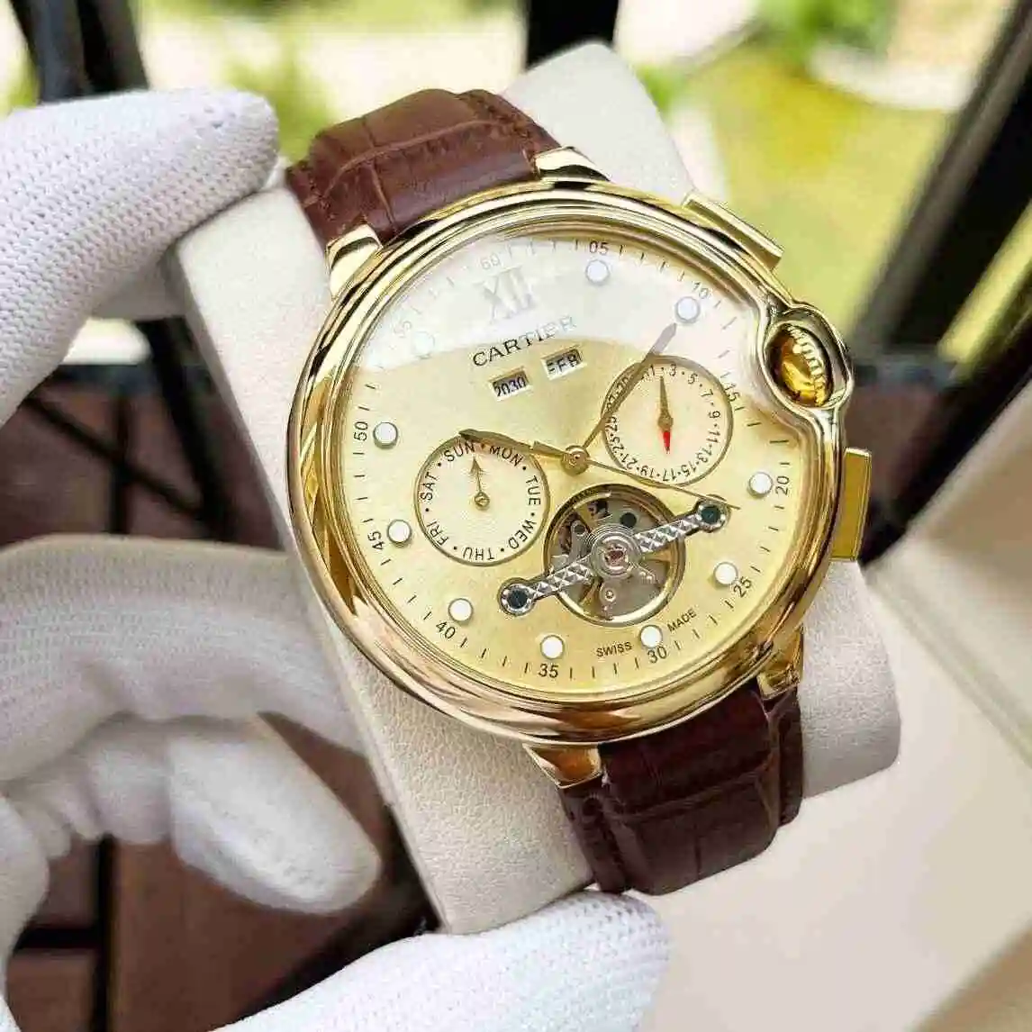 General Watches Cartier Watch Men's Watch Paired with Original Fully Automatic Mechanical Movement Top Grade 316 Precision Steel Case with Mineral Super Strong Mirror Diameter 44mm KK05350 view 5