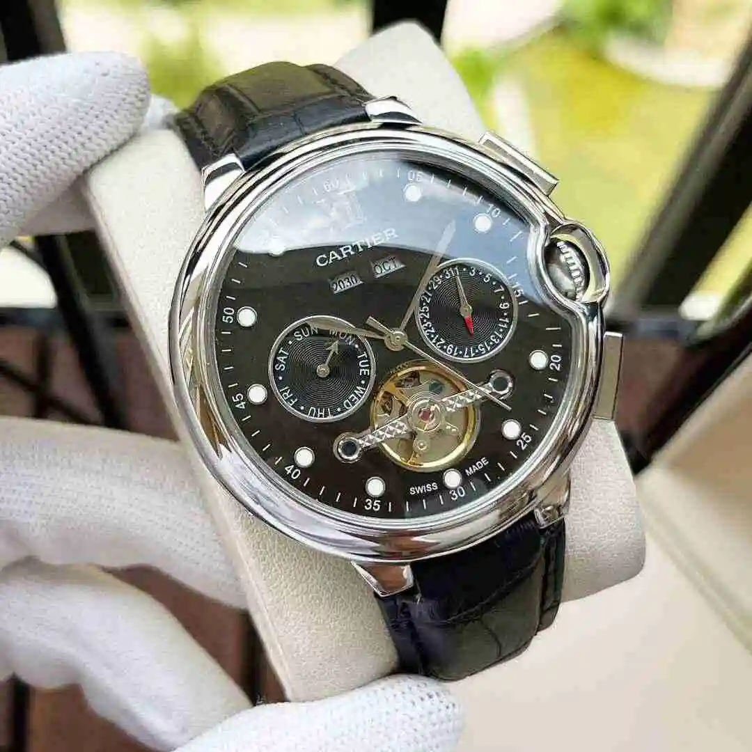General Watches Cartier Watch Men's Watch Paired with Original Fully Automatic Mechanical Movement Top Grade 316 Precision Steel Case with Mineral Super Strong Mirror Diameter 44mm KK05350 view 6