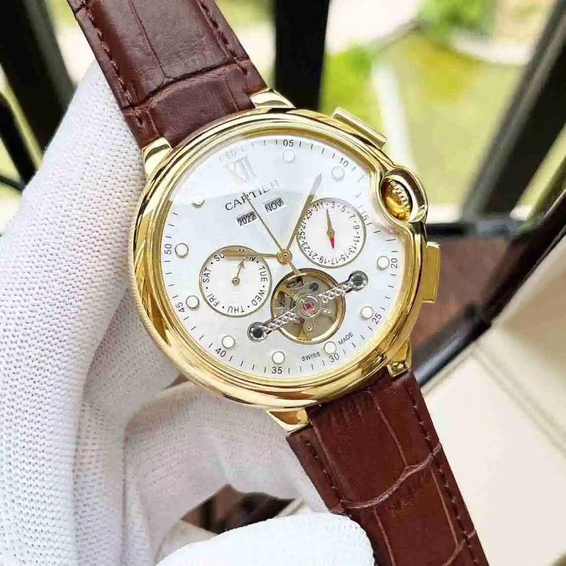 General Watches Cartier Watch Men's Watch Paired with Original Fully Automatic Mechanical Movement Top Grade 316 Precision Steel Case with Mineral Super Strong Mirror Diameter 44mm KK05350 view 8