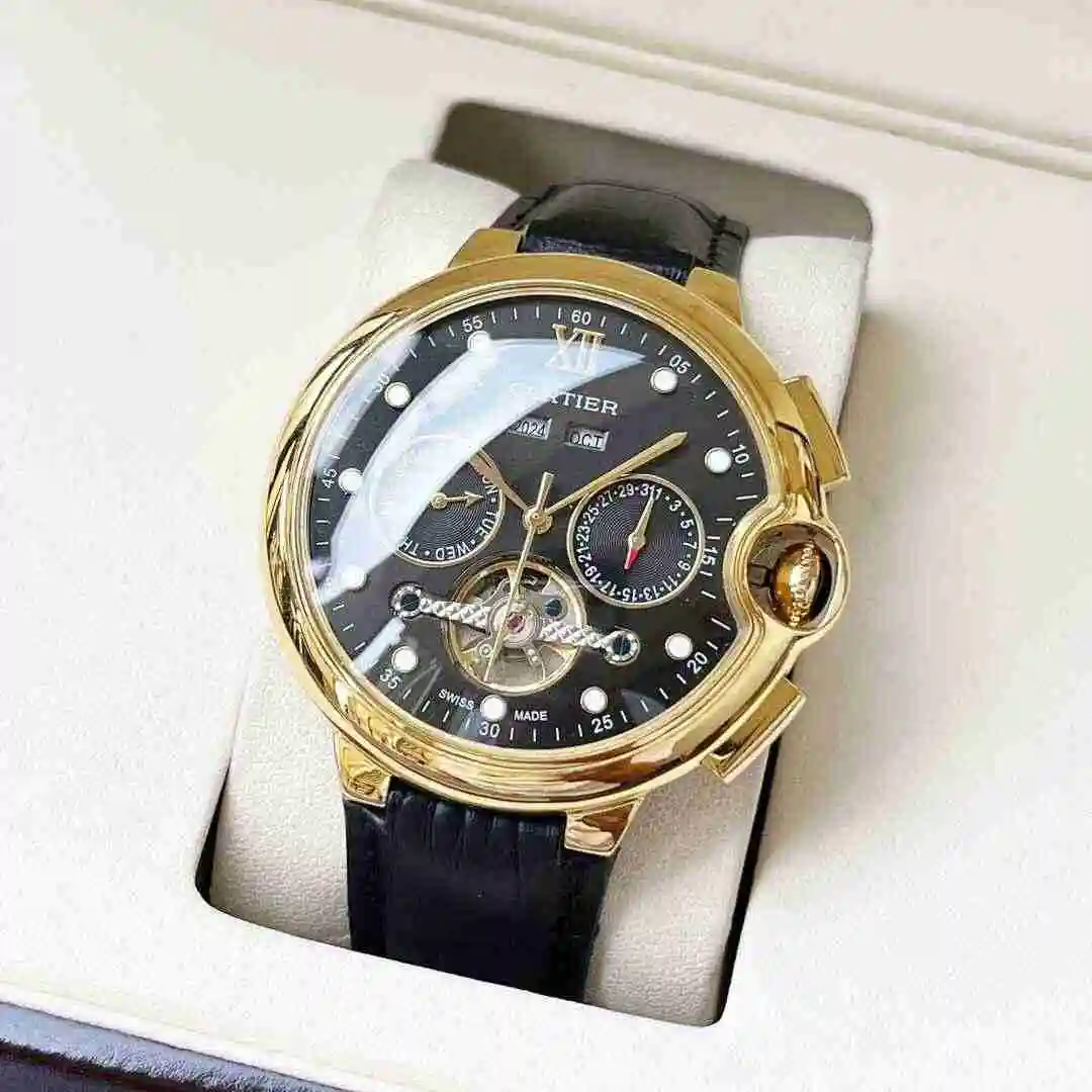 General Watches Cartier Watch Men's Watch Paired with Original Fully Automatic Mechanical Movement Top Grade 316 Precision Steel Case with Mineral Super Strong Mirror Diameter 44mm KK05350 view 9