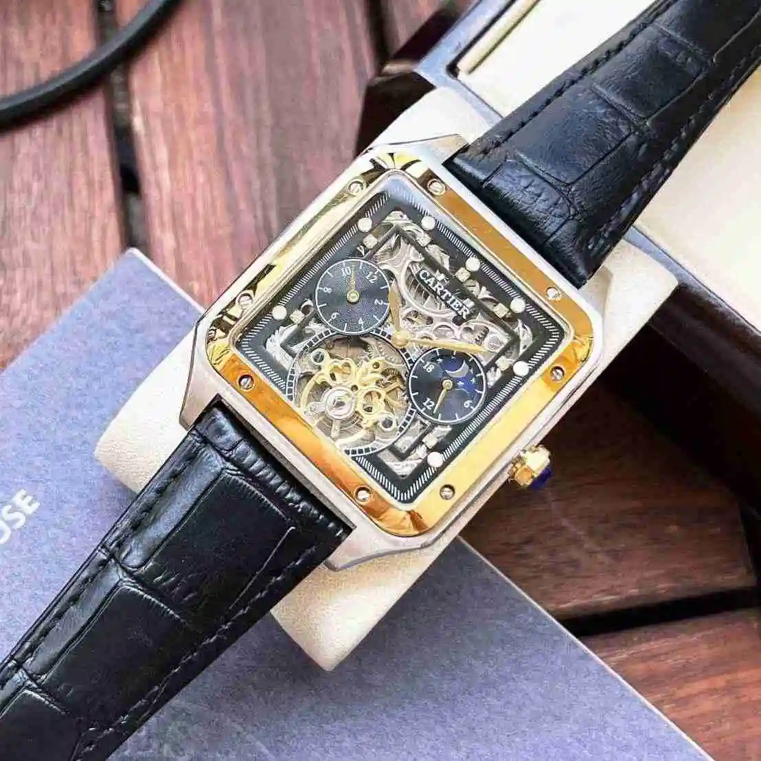 General Watches Cartier Watch Men's Watch Paired with Original Fully Automatic Mechanical Movement Top Grade 316 Precision Steel Case with Mineral Super Strong Mirror Diameter 44mm KK view 5