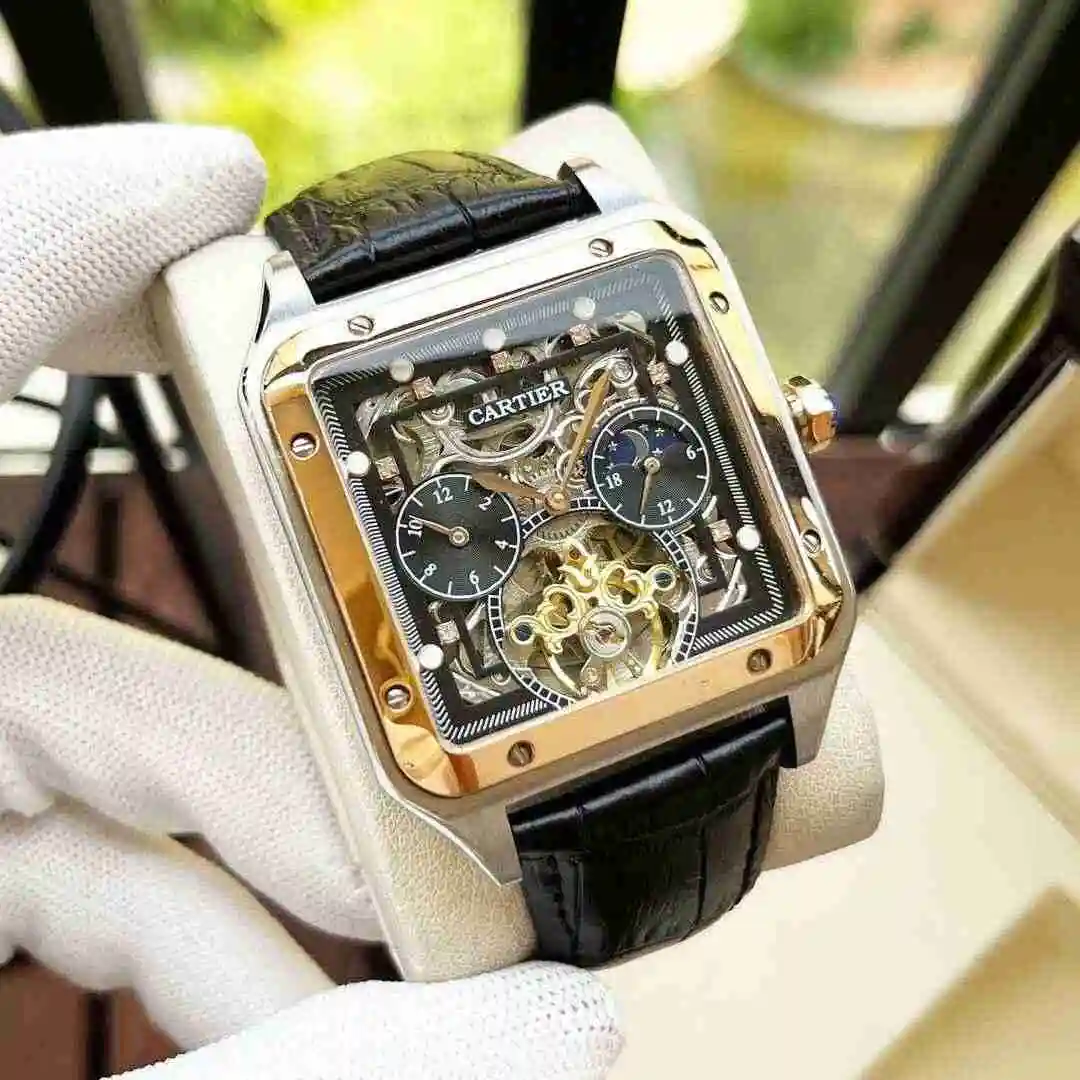 General Watches Cartier Watch Men's Watch Paired with Original Fully Automatic Mechanical Movement Top Grade 316 Precision Steel Case with Mineral Super Strong Mirror Diameter 44mm KK view 6