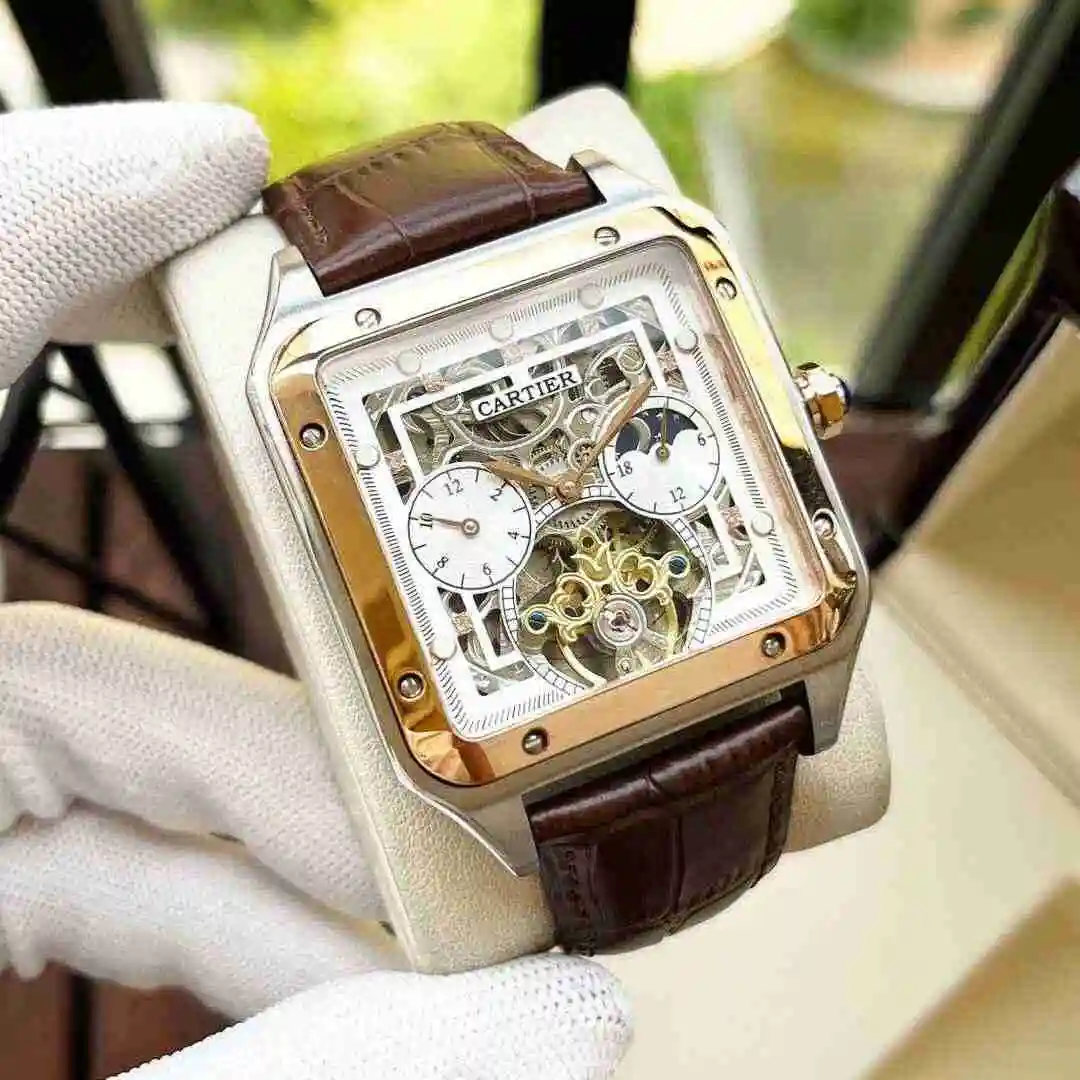 General Watches Cartier Watch Men's Watch Paired with Original Fully Automatic Mechanical Movement Top Grade 316 Precision Steel Case with Mineral Super Strong Mirror Diameter 44mm KK view 7