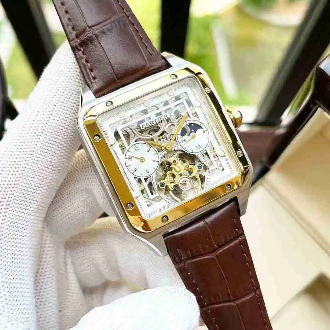 General Watches Cartier Watch Men's Watch Paired with Original Fully Automatic Mechanical Movement Top Grade 316 Precision Steel Case with Mineral Super Strong Mirror Diameter 44mm KK view 8