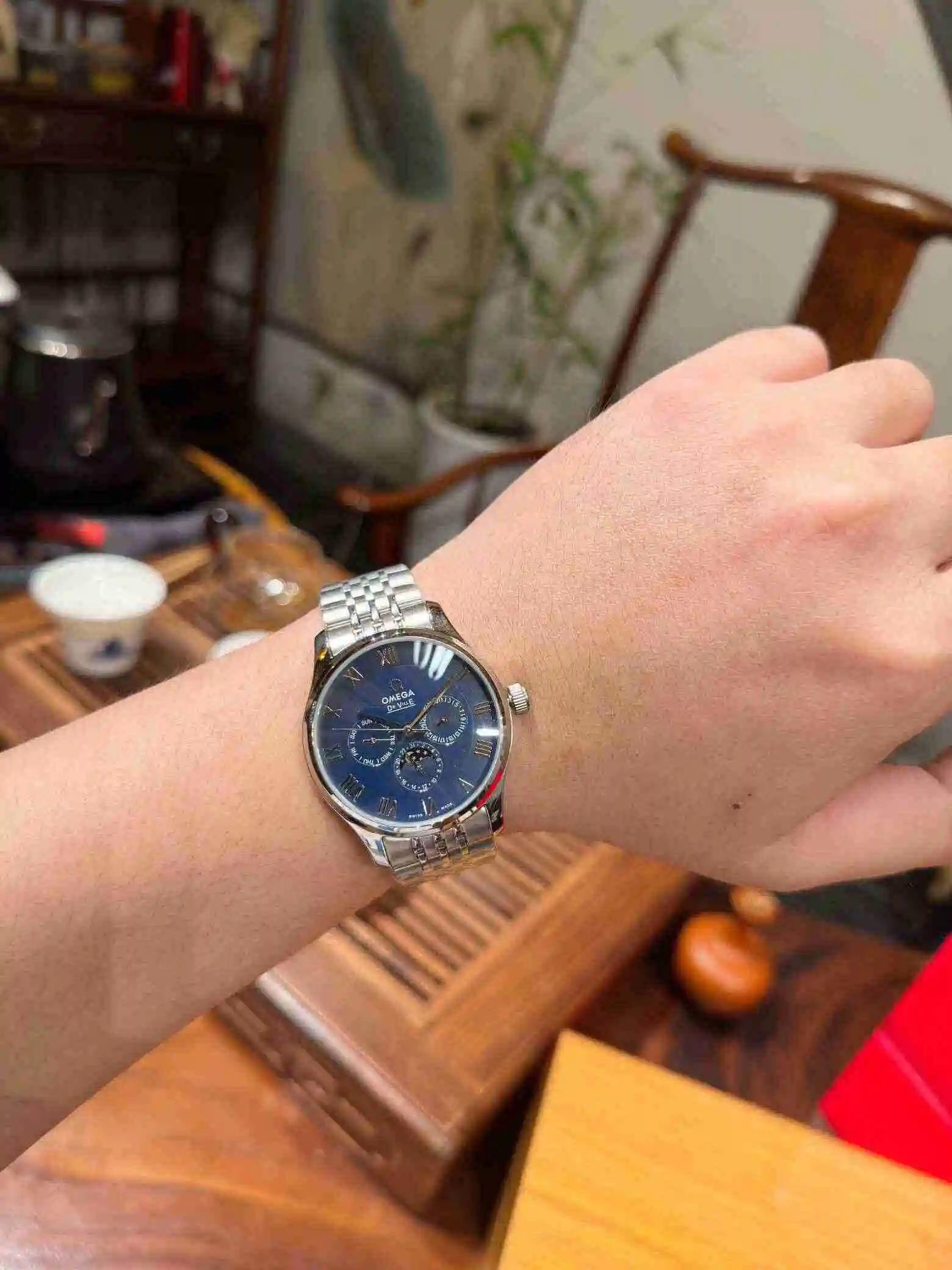 General Watches Omega Watch Men's Watch Paired with Original Fully Automatic Mechanical Movement Top Grade 316 Precision Steel Case with Mineral Super Strong Mirror Diameter 40mm KK05 view 4