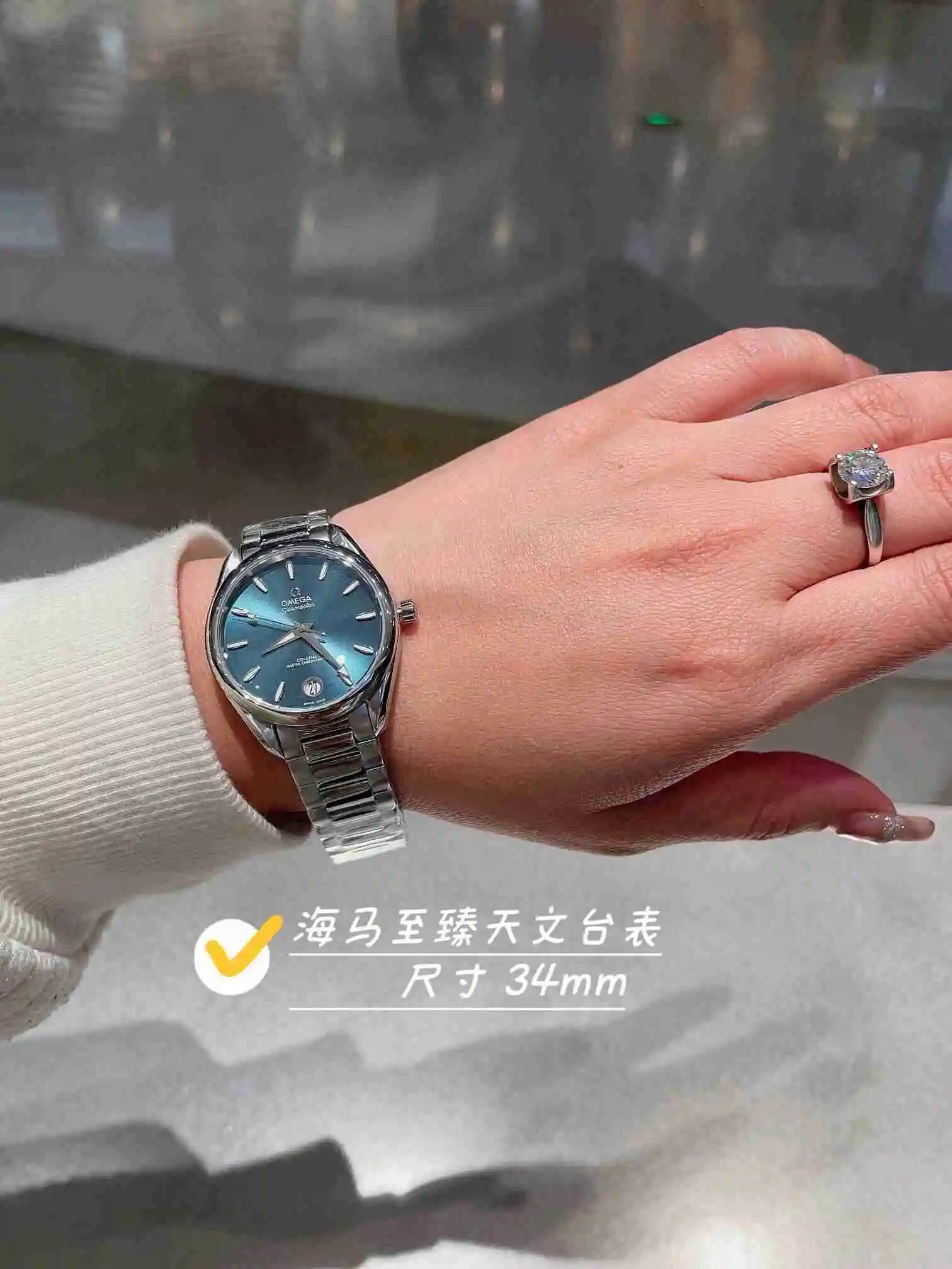 General Watches Omega Watch Women's Watch Paired with Original Fully Automatic Mechanical Movement Top Grade 316 Precision Steel Case with Mineral Super Strong Mirror Diameter 34cm KK03250 4 view 2