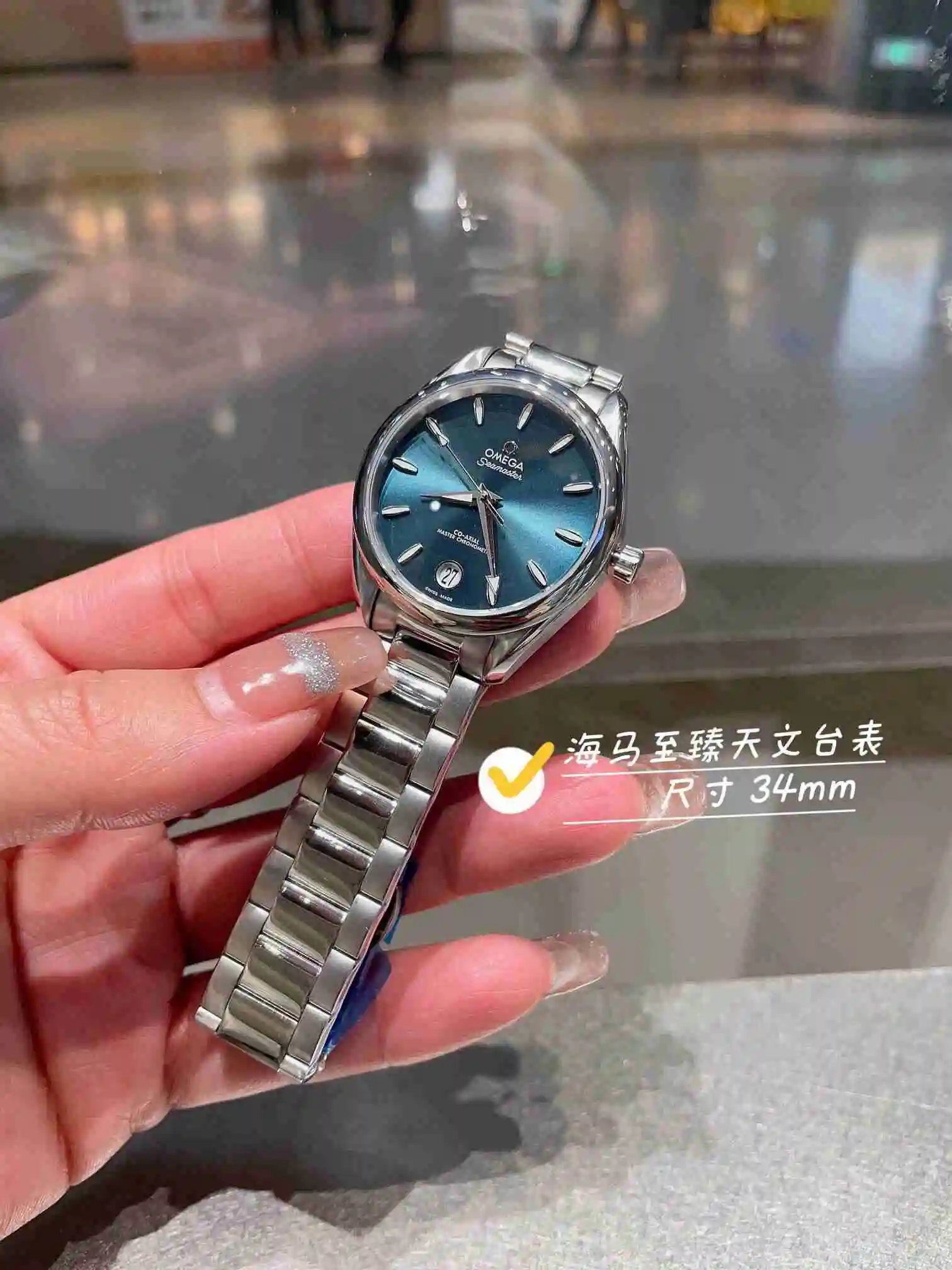 General Watches Omega Watch Women's Watch Paired with Original Fully Automatic Mechanical Movement Top Grade 316 Precision Steel Case with Mineral Super Strong Mirror Diameter 34cm KK03250 4 view 8