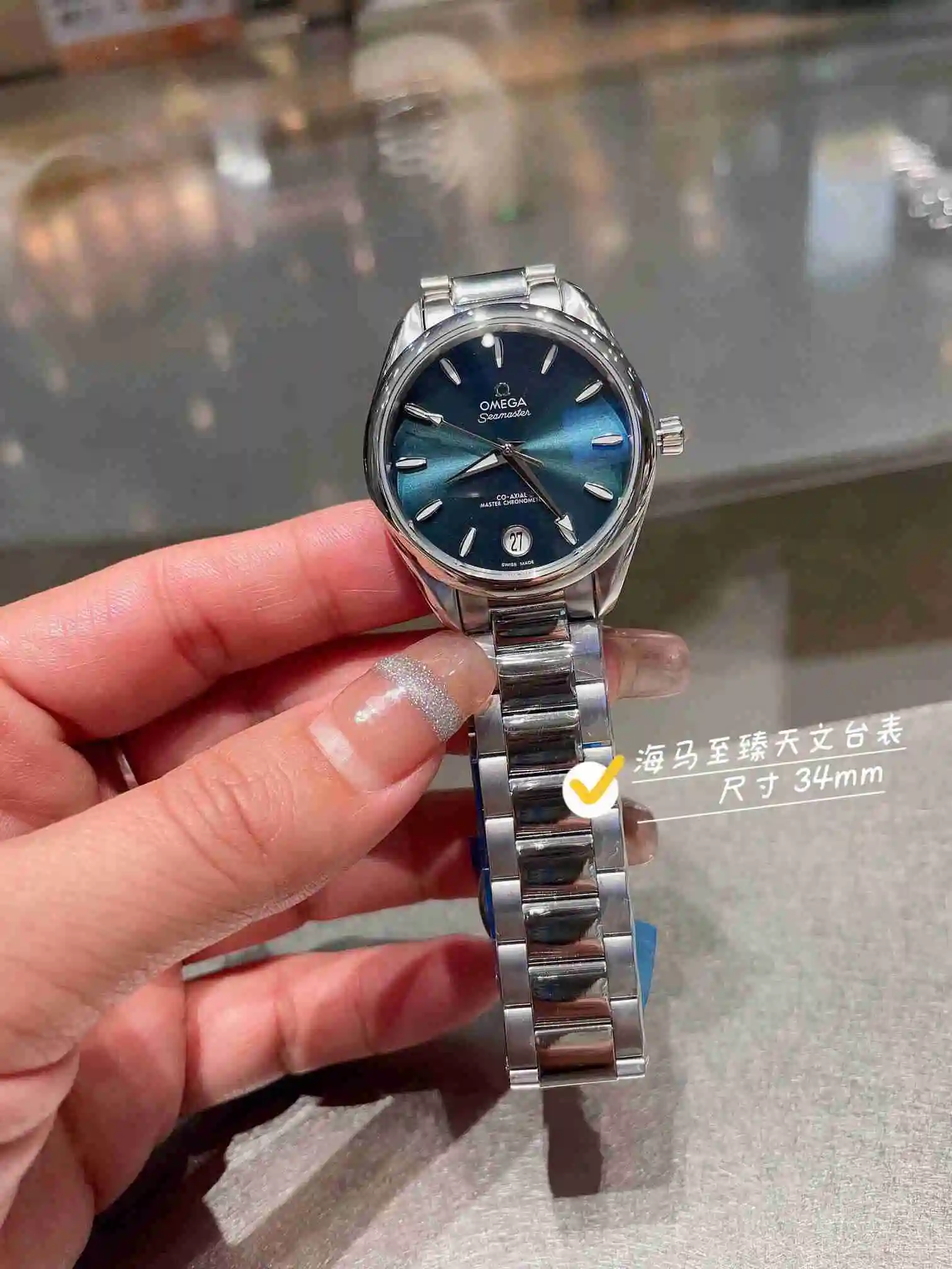 General Watches Omega Watch Women's Watch Paired with Original Fully Automatic Mechanical Movement Top Grade 316 Precision Steel Case with Mineral Super Strong Mirror Diameter 34cm KK03250 4 view 9