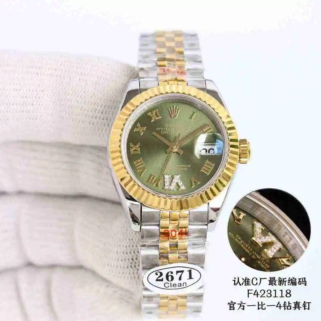 General Watches Rolex Watch Women's Watch Paired with Original Fully Automatic Mechanical Movement Top grade 316 Precision Steel Case with Mineral Super Strong Mirror Diameter 28mm kk013500 view 5