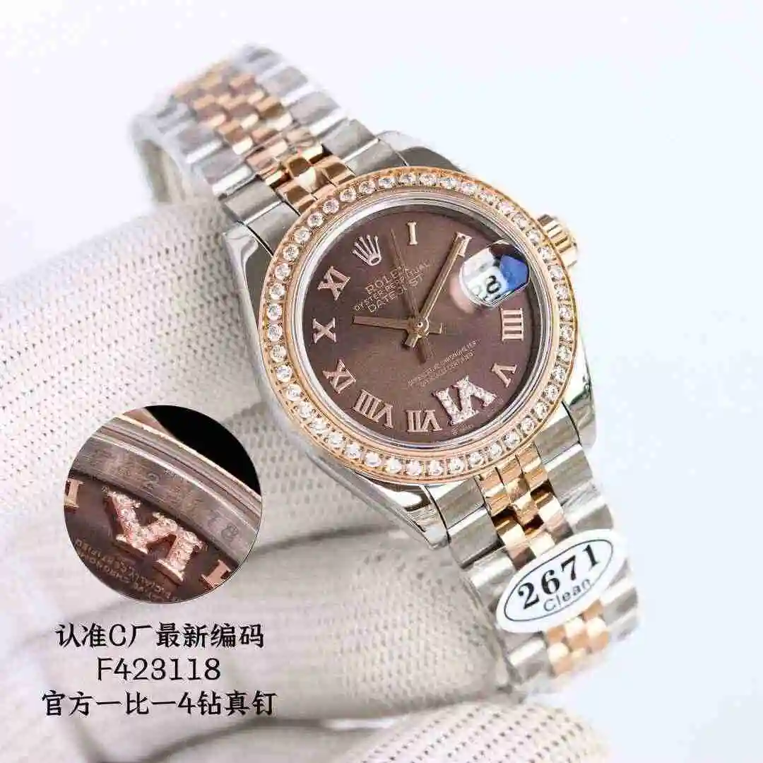 General Watches Rolex Watch Women's Watch Paired with Original Fully Automatic Mechanical Movement Top grade 316 Precision Steel Case with Mineral Super Strong Mirror Diameter 28mm kk013500 view 8