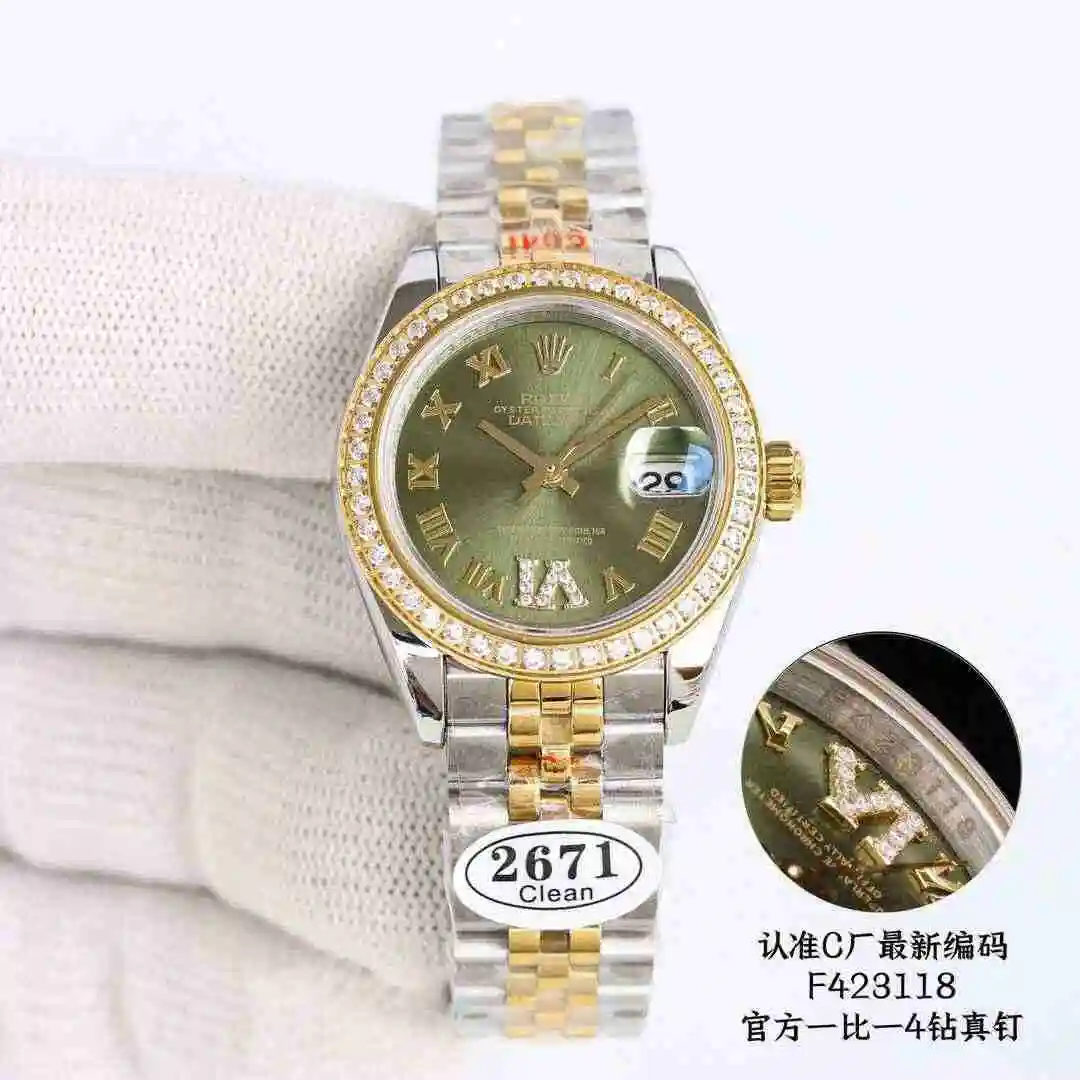 General Watches Rolex Watch Women's Watch Paired with Original Fully Automatic Mechanical Movement Top grade 316 Precision Steel Case with Mineral Super Strong Mirror Diameter 28mm kk013500 view 9