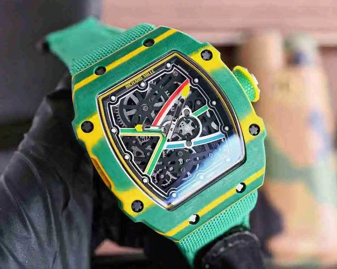 General Watches Richard Mille Richard Miller Watch Men's Watch Paired with Original Fully Automatic Mechanical Movement Top Grade 316 Precision Steel Case with Mineral Super Strong Mirror Diameter 48X42mm kk view 8