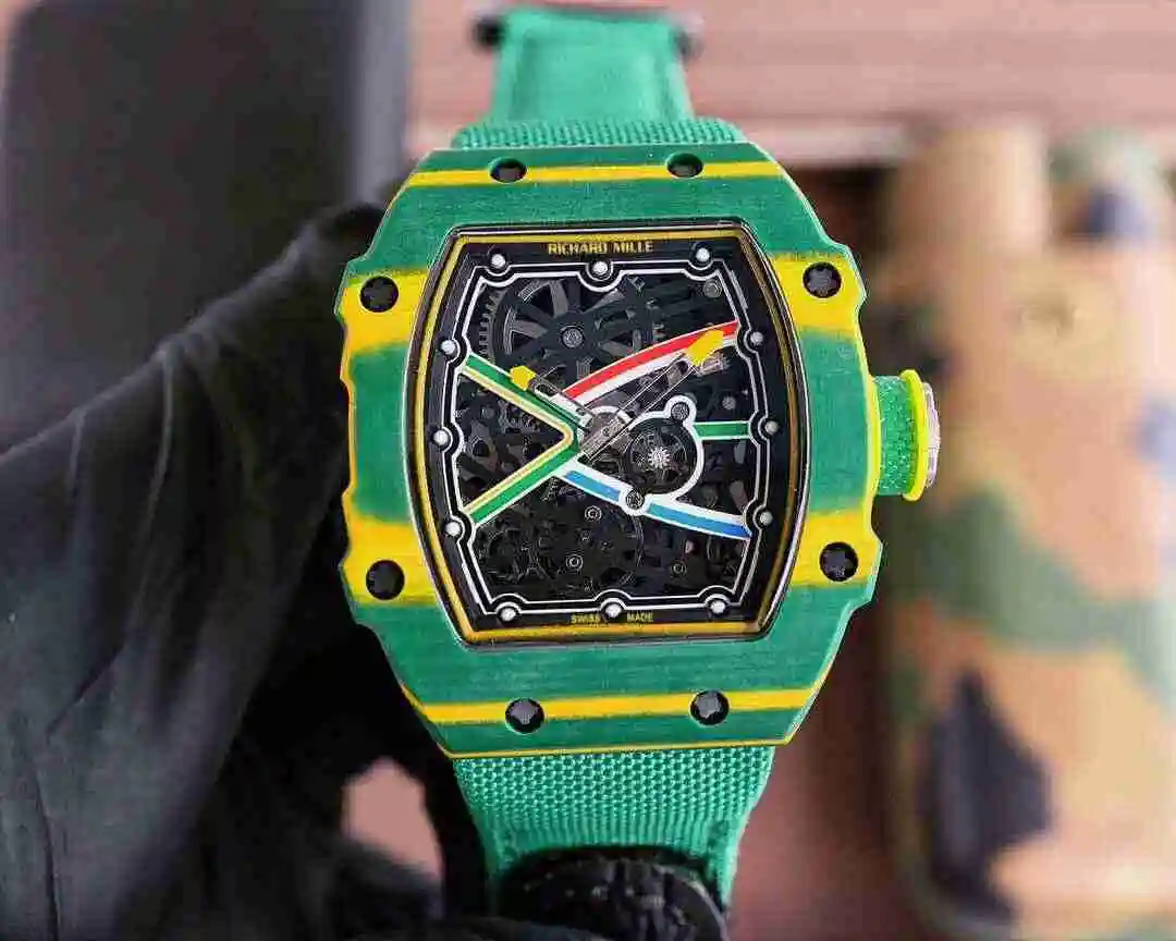 General Watches Richard Mille Richard Miller Watch Men's Watch Paired with Original Fully Automatic Mechanical Movement Top Grade 316 Precision Steel Case with Mineral Super Strong Mirror Diameter 48X42mm kk view 9