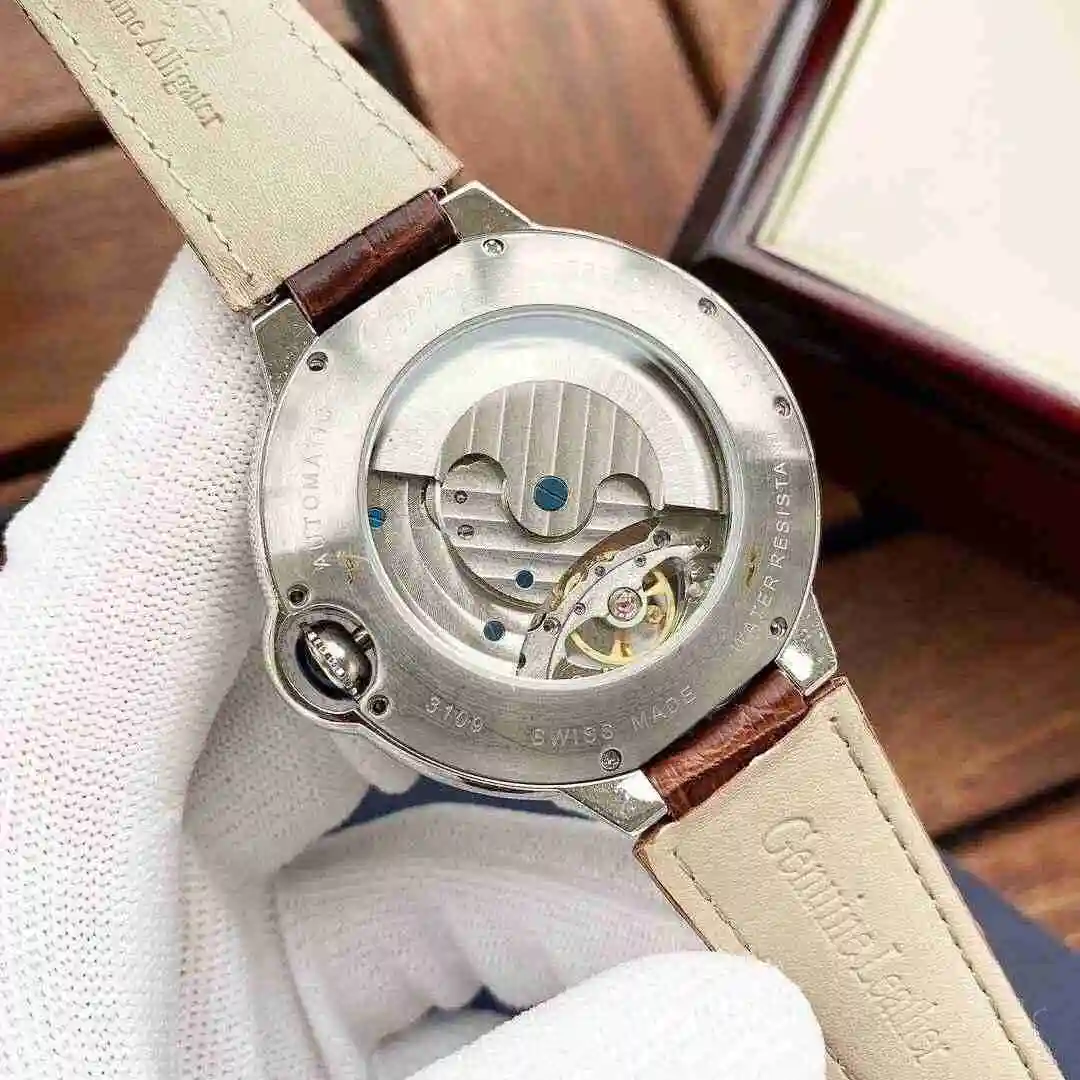 General Watches Cartier Watch Men's Watch Paired with Original Fully Automatic Mechanical Movement Top Grade 316 Precision Steel Case with Mineral Super Strong Mirror Diameter 44mm KK05650 view 3
