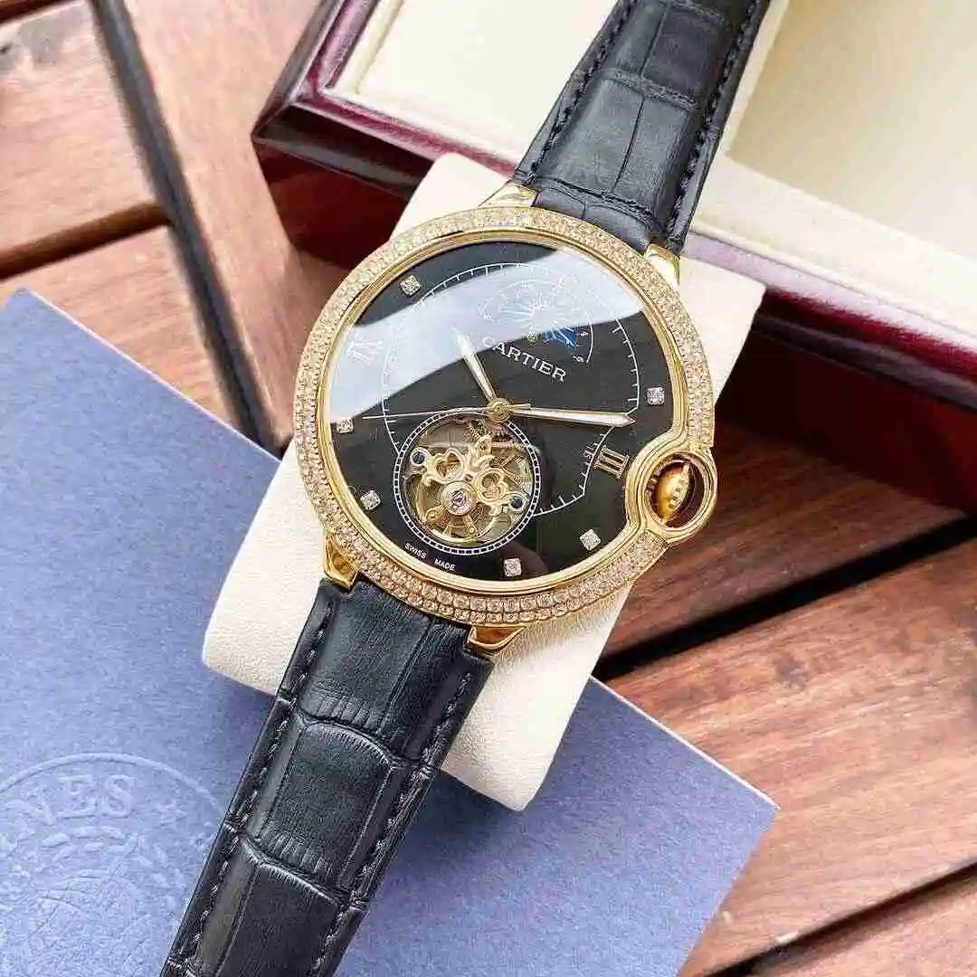 General Watches Cartier Watch Men's Watch Paired with Original Fully Automatic Mechanical Movement Top Grade 316 Precision Steel Case with Mineral Super Strong Mirror Diameter 44mm KK05650 view 5