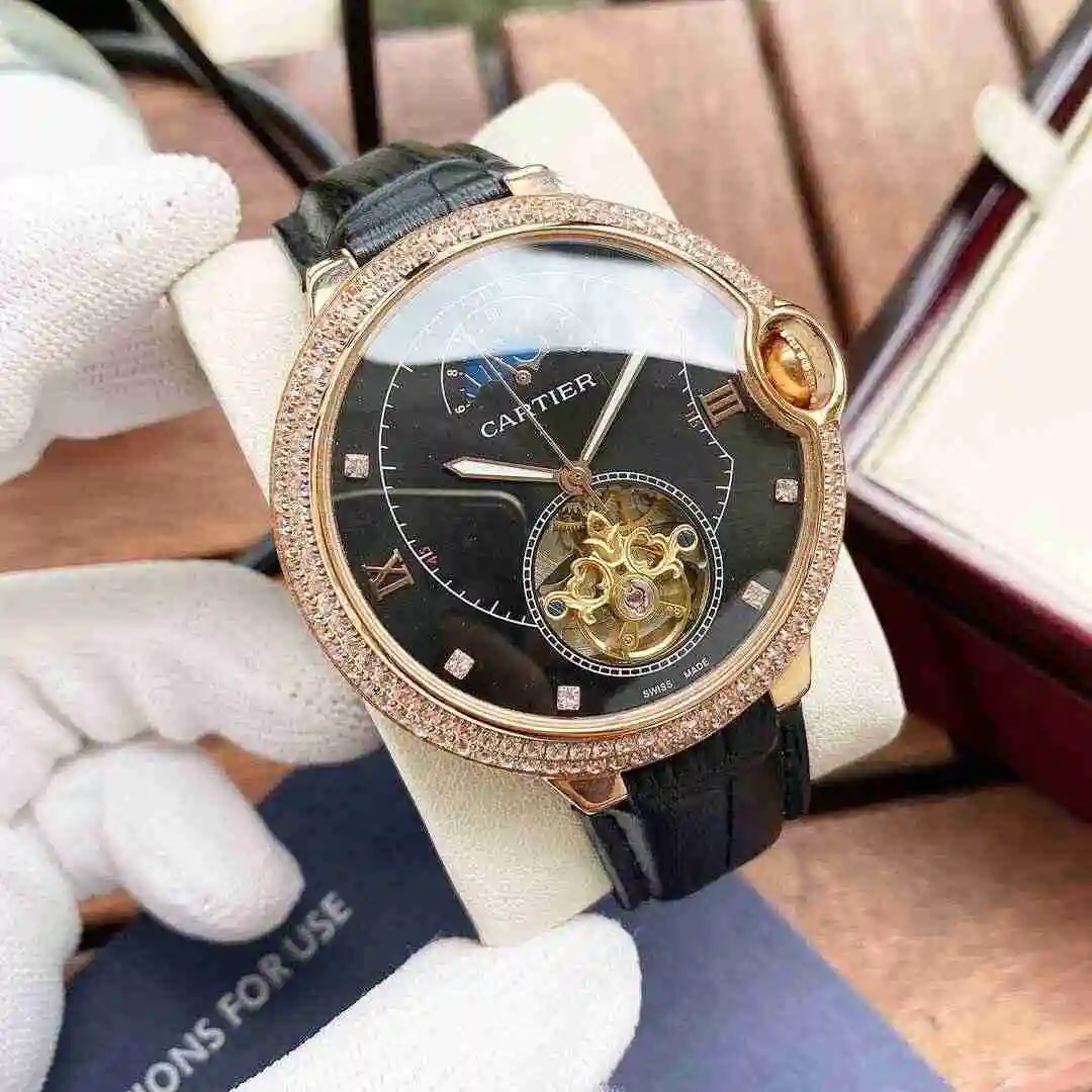 General Watches Cartier Watch Men's Watch Paired with Original Fully Automatic Mechanical Movement Top Grade 316 Precision Steel Case with Mineral Super Strong Mirror Diameter 44mm KK05650 view 6