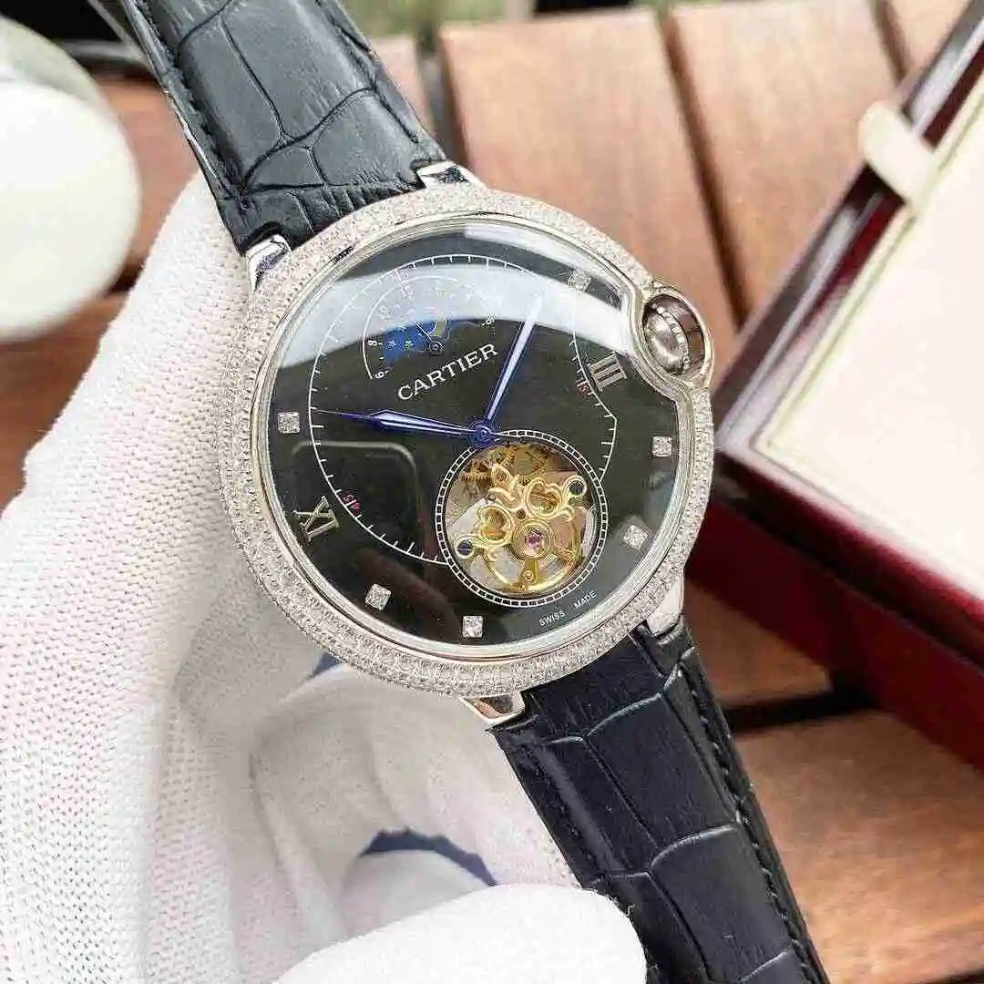 General Watches Cartier Watch Men's Watch Paired with Original Fully Automatic Mechanical Movement Top Grade 316 Precision Steel Case with Mineral Super Strong Mirror Diameter 44mm KK05650 view 7