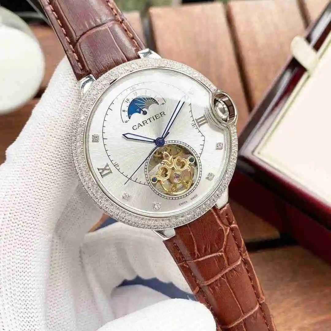 General Watches Cartier Watch Men's Watch Paired with Original Fully Automatic Mechanical Movement Top Grade 316 Precision Steel Case with Mineral Super Strong Mirror Diameter 44mm KK05650 view 8