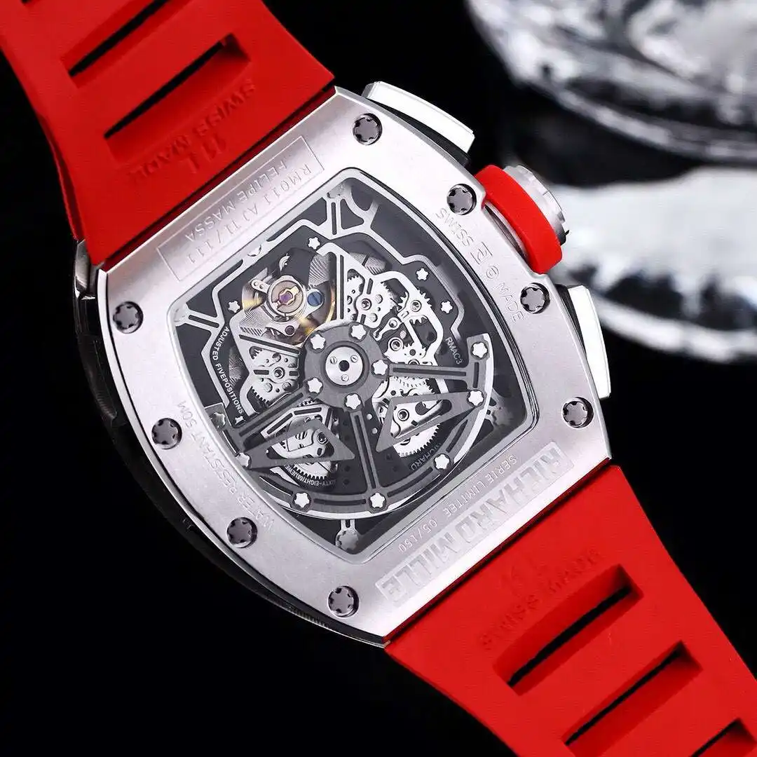 General Watches Richard Mille Richard @ Mill watch men's watch with original fully automatic mechanical movement top 316 stainless steel case strap mineral super mirror KK09800 4 view 3