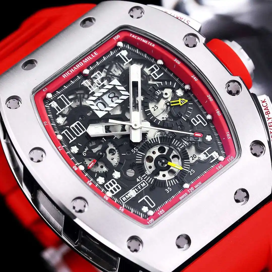 General Watches Richard Mille Richard @ Mill watch men's watch with original fully automatic mechanical movement top 316 stainless steel case strap mineral super mirror KK09800 4 view 7