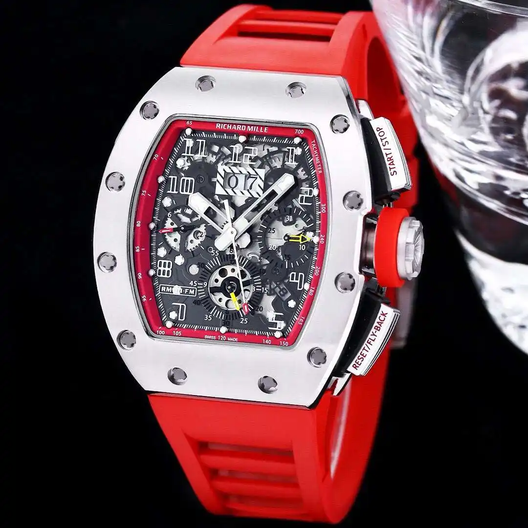General Watches Richard Mille Richard @ Mill watch men's watch with original fully automatic mechanical movement top 316 stainless steel case strap mineral super mirror KK09800 4 view 9