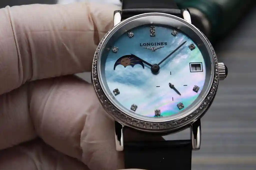 General Watches Longines Lang@Qin watch women's watch with original fully automatic mechanical movement top 316 stainless steel case strap mineral super mirror diameter 32mm KK06850 view 8