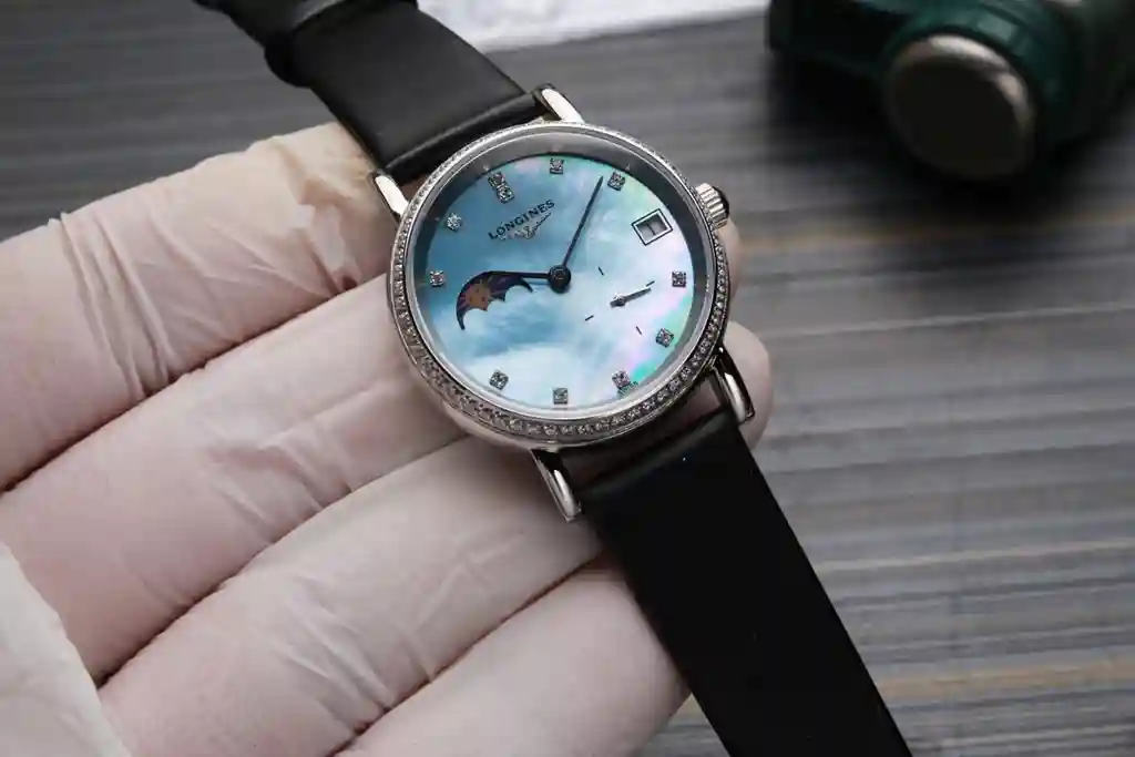 General Watches Longines Lang@Qin watch women's watch with original fully automatic mechanical movement top 316 stainless steel case strap mineral super mirror diameter 32mm KK06850 view 9