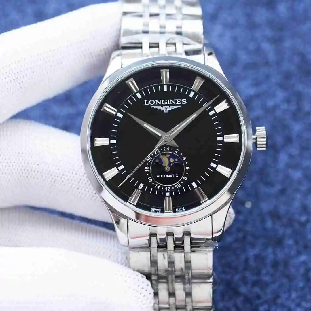 General Watches Longines watch for men with original fully automatic mechanical movement, top grade 316 precision steel case with mineral super strong mirror diameter 42mm KK04250 2 view 6