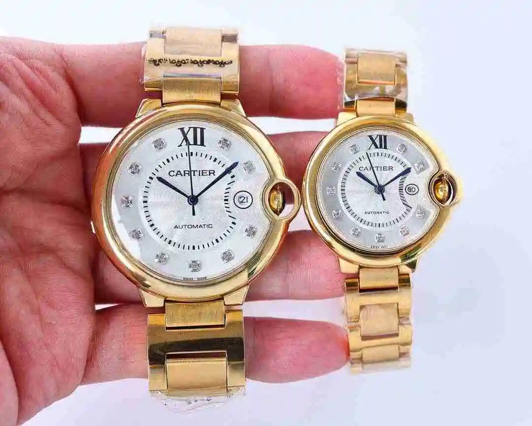 General Watches Cartier Watch Couple Paired Watch Paired with Original Fully Automatic Mechanical Movement Top grade 316 Precision Steel Case with Mineral Super Strong Mirror Diameter Large 42mm Small 33mm kk07500 5 view 7