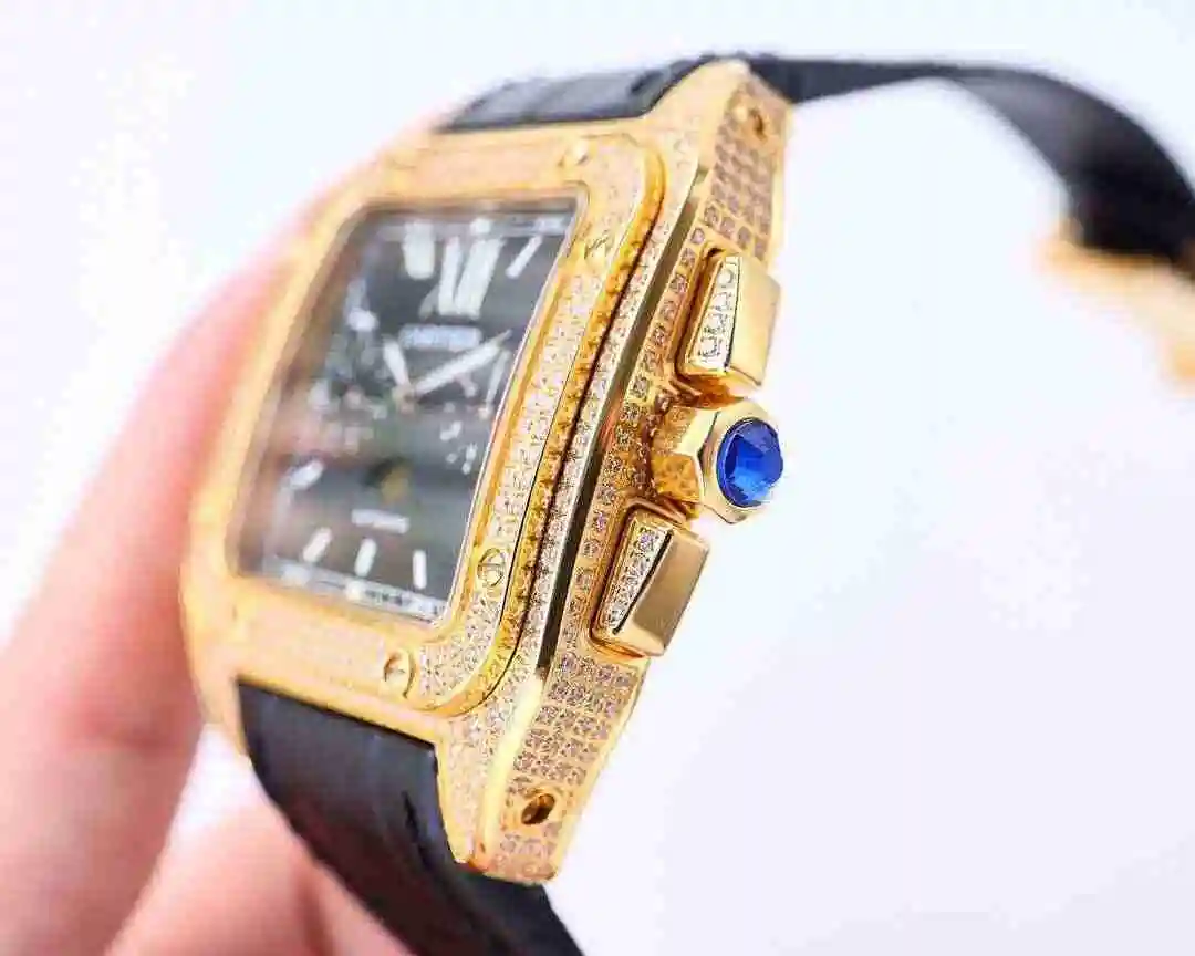 General Watches Cartier Watch Men's Watch Paired with Original Fully Automatic Mechanical Movement Top Grade 316 Precision Steel Case with Mineral Super Strong Mirror Diameter 42mm kk018500 view 5