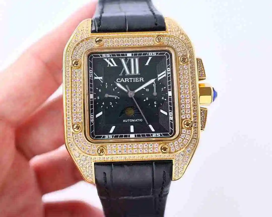 General Watches Cartier Watch Men's Watch Paired with Original Fully Automatic Mechanical Movement Top Grade 316 Precision Steel Case with Mineral Super Strong Mirror Diameter 42mm kk018500 view 9